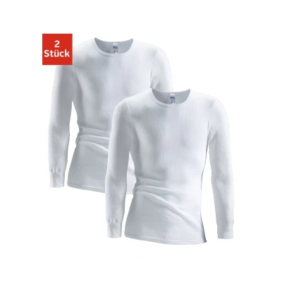 Abbildung von Clipper Unterhemd, (2 St.), schlichtes Basic, Unterziehshirt in Doppelripp, Langarmshirt