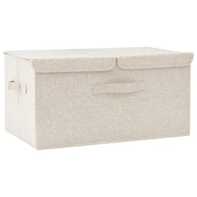 Abbildung von vidaXL Aufbewahrungsbox Stoff 50x30x25 cm Creme (1 St)