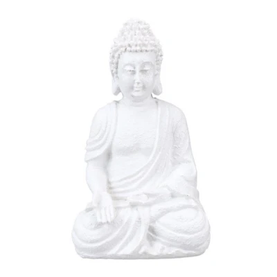Abbildung von relaxdays Buddhafigur Weiße Buddha Figur 17,5 cm