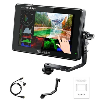 Abbildung von Feelworld LUT7 7 Zoll 2200nit Ultra Bright 3D Lut Touch Screen DSLR Kamera Field Monitor 1920x1200 IPS 4K HDMI DC Output Light Sensor