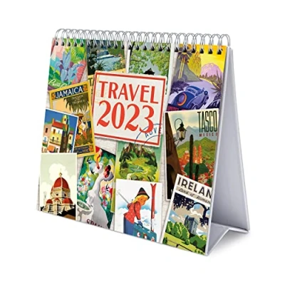 Abbildung von Grupo Erik Tischkalender 2023 Travel Kalender Reisen Quer Format zum Aufstellen FSC zertifiziert Offizielle Lizenz