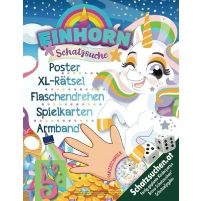 Abbildung von Einhorn Schatzsuche Kindergeburtstag Spiele Unterhaltung ab 5 Jahren: Magische Schnitzeljagd im Einhornparadies Findet mit magischem Armband den Schatz! (Bravo Schatzsuche)