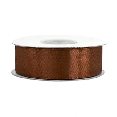 Abbildung von Creativery Satinband, Satinband 25mm x 25m Rolle Braun