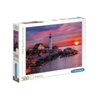 Abbildung von Clementoni 35049 Portland Leuchtturm Puzzle 500 Teile ab 9 Jahren, buntes Erwachsenenpuzzle mit kräftigen Farben, Geschicklichkeitsspiel für die ganze Familie, schöne Geschenkidee