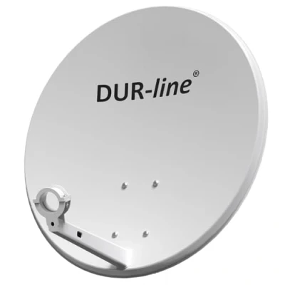 Abbildung von DUR line EASYTENNE 60 Satellitenschüssel (digital Sat Anlage, Antenne mit Masthalterung, vorbereitet für die Aufnahme eines 40 mm LNB) cm Spiegel, Hellgrau