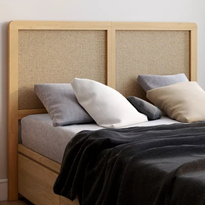 Abbildung von IDMarket Kopfteil auf Fußteil, EDHEN 140 cm, aus Holz