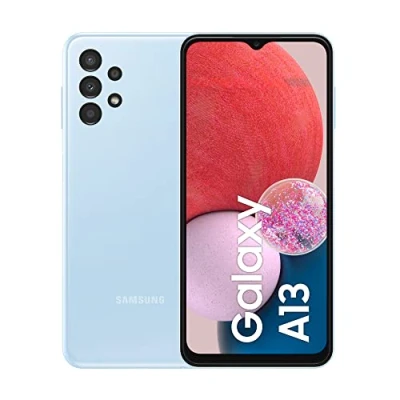 Abbildung von Samsung Galaxy A13 Android Smartphone, 6,6 Zoll Infinity V Display, 12, 4 GB RAM und 128 interner erweiterbarer² Speicher, Akku 5.000 mAh3, Hellblau