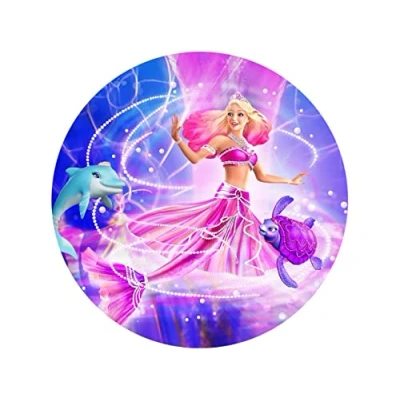 Abbildung von Tortenaufleger Barbie Fairytopia Mermaidia, rund 20cm Fondantpapier PREMIUM