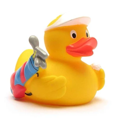 Abbildung von DUCKSHOP I Badeente Quietscheente Golf L: 7,5 cm inkl. Badeenten Schlüsselanhänger im Set