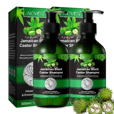 Abbildung von P Beauty Rizinusöl Shampoo mit Biotin 2x300ml für Haarwachstum, natürliche Haarpflege &amp; Kopfhautpflege gegen Haarausfall Haarbruch Pflegeshampoo kräftigeres Haar, alle Haartypen