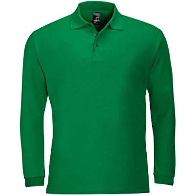 Abbildung von Sols Herren Winter II Pique Langarm Shirt/Polo Shirt, (L) (Kelly Grün)