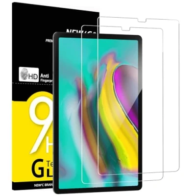 Abbildung von NEW&#039;C 2 Stück, Schutzfolie für Panzerglas Samsung Galaxy Tab S6 / S5e 10.5 2019 (SM T720/T725/T860/T865), Frei von Kratzern, 9H Härte, HD Displayschutzfolie, 0.33mm Ultra klar, Ultrabeständig