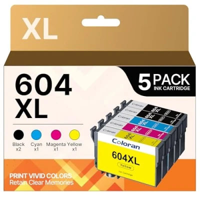 Abbildung von Coloran 604XL Patronen Kompatibel für Epson 604 Druckerpatronen XL XP 3200 2205 4200 3205 4205 WF 2930 2950 2935, 5er Pack