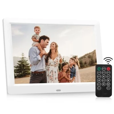Abbildung von Digitaler Bilderrahmen, 8.7 Inch Elektronischer Fotorahmen 1024 * 768 HD IPS Bildschirm Foto/Musik/Video Player/Kalender/Wecker mit Fernbedienung, Unterstützung USB oder SD Karte