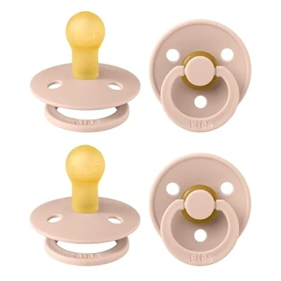 Abbildung von BIBS Colour Schnuller 4er Pack, BPA frei, Kirschform Nippel. Naturkautschuk/Latex, Hergestellt in Dänemark, Größe 1 (0 6 Monate), Blush