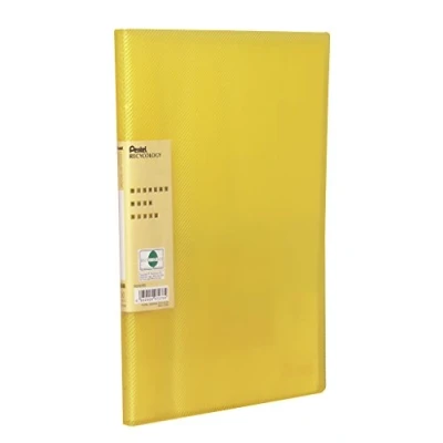 Abbildung von Pentel DCF343G Recycology Präsentationsmappe Vivid aus 50% recyceltem PP, A4, 30 Taschen, gelb