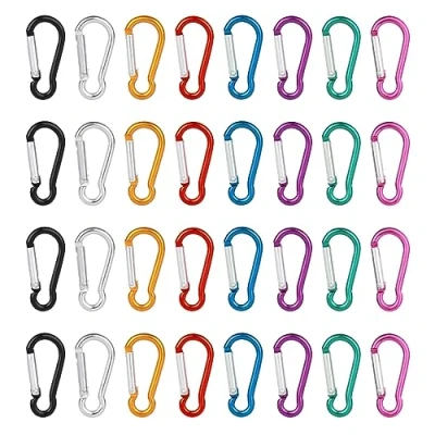 Abbildung von VFANDV Karabiner, Bunt Karabinerhaken Aluminium Schnapphaken Klein 3.5 x 40.8mm, für Camping/Reisen Wandern/Angeln/Rucksack (32)