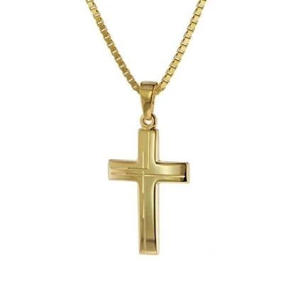 Abbildung von trendor Kette mit Anhänger Kreuz 585 Gold (14 Karat) goldplattierter