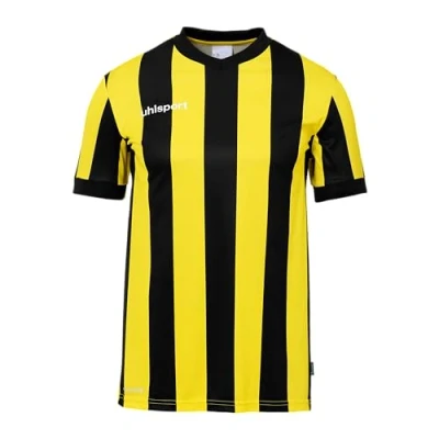 Abbildung von uhlsport Unisex Retro Stripe Kurzarm T Shirt, Schwarz/Limonengelb, XL EU