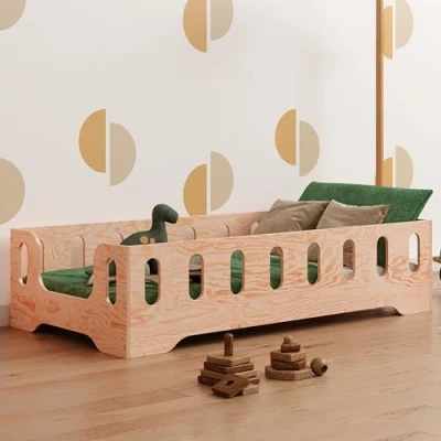 Abbildung von smartwood TILA 2B Kinderbett 70x140 mit Lattenrost und Rausfallschutz Neuheit Holz für Jungen &amp; Mädchen vielseitiges Montessori Bett 140x70 cm.