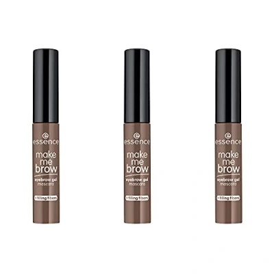 Abbildung von essence make me BROW eyebrow gel mascara, Augenbrauengel, Nr. 05, Braun, definierend, gelig, vegan, ohne Mikroplastikpartikel, Nanopartikel frei, Parfüm, 3er Pack (3x3.8ml)