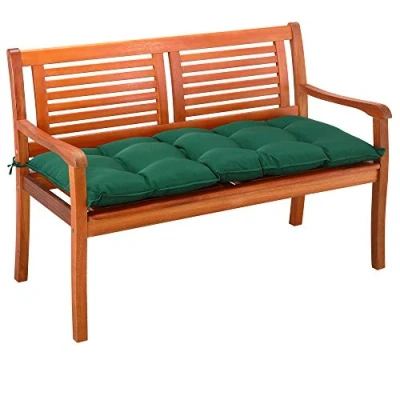 Abbildung von DETEX® Bankauflage Sitzkissen Grün Polyester Visko Effekt 110x45cm Sitzpolster Gartenbank Bank Kissen Polster Auflage Rückenkissen Bankkissen Sitzauflage 2 Sitzer