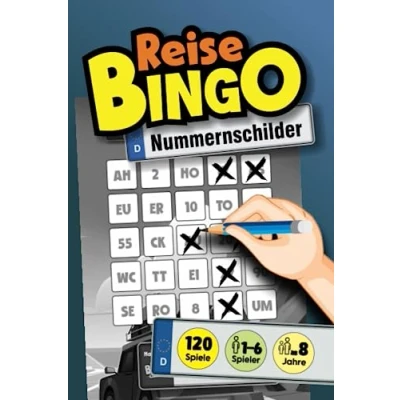 Abbildung von REISE BINGO &quot;Nummernschilder&quot;: DAS Reisespiel gegen langweilige Autofahrten, in Urlauben, auf Reisen und bei Ausflügen für Kinder ab 8 Jahre