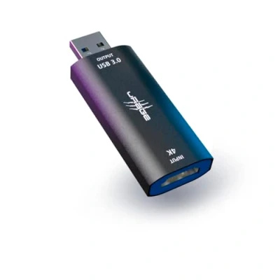 Abbildung von uRage Video Capture Stick Stream Link 4K, verbindet Kameras, Camcorder mit PC für Streaming oder Videoaufnahmen, in Schwarz