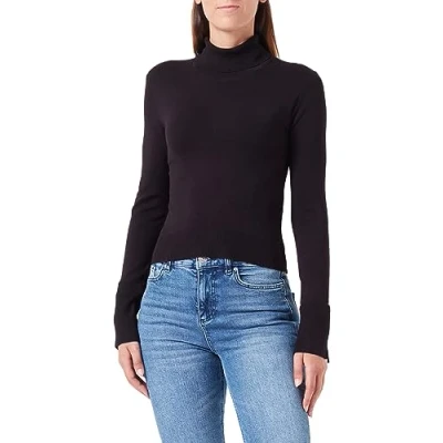 Abbildung von JJXX Rollkragen Jxmia Kurzer Weicher Strickpullover, Damen, Größe: Medium, Black
