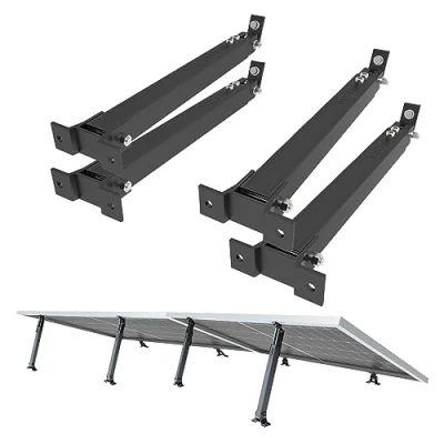 Abbildung von NuaSol Montageset für Balkonkraftwerk 4 Stück Solarmodul Halterung Aufständerung 15 30 individuell verstellbar Inkl. Schrauben &amp; Muttern Set Alu Solarpanel Flachdach Schwarz