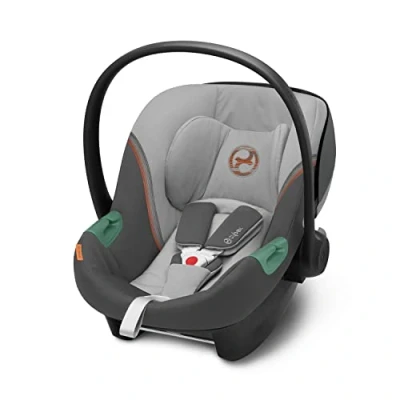 Abbildung von CYBEX Gold Babyschale Aton S2 i Size, Ab Geburt bis ca. 24 Monate, Max. 13 kg, Inkl. Neugeboreneneinlage, SensorSafe kompatibel, Lava Grey