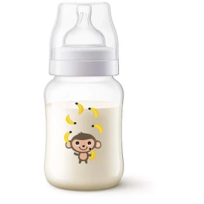 Abbildung von Philips AVENT SCF821/11 Anti colic Flasche 260 ml einzel Affe, transparent