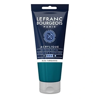 Abbildung von Lefranc Bourgeois 300457 Fine Acrylfarbe Türkisblau, 80ml Tube, cremige auf Wasserbasis, schnell trocknend, lichtecht, wasserfest