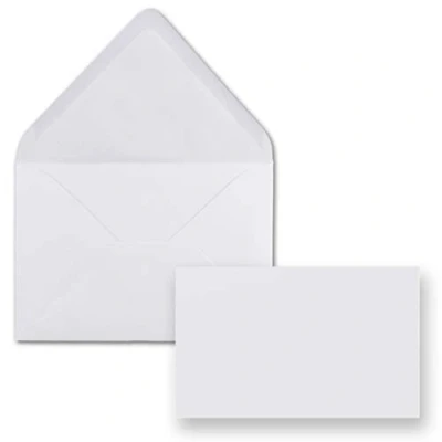 Abbildung von FarbenFroh by GUSTAV NEUSER 25x Stück Karte mit Umschlag Set Einzel Karten Din A8 7,1x4,5 cm Hochweiß Brief Umschlägen C8 7,6x5,2 Transparent Nassklebung