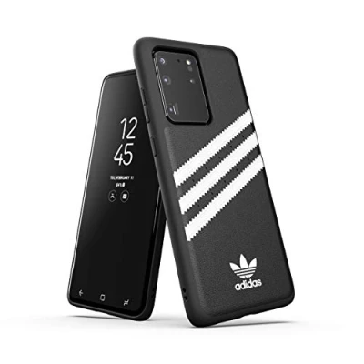 Abbildung von adidas Originals Designed für Samsung Galaxy S20 Ultra Hülle DREI Streifen Schutzhülle Schwarz und Weiß