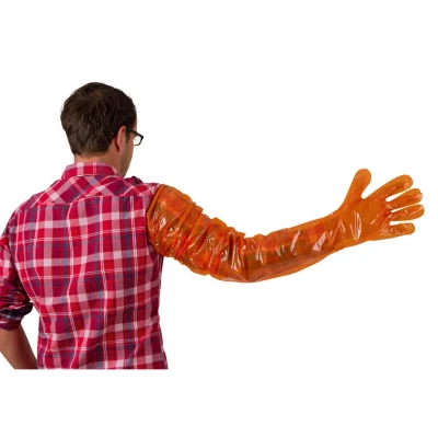 Abbildung von Kerbl Einmalhandschuhe Vetbasic, 100 St., Orange 90cm