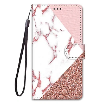 Abbildung von Nodigo für Samsung Galaxy S7 Leder Hülle Magnetisch Kickstand mit Kartenfach 360 Grad Tier Muster Motiv Lustig Design Silikon Hüllen Handyhülle Wallet Tasche Case Mädchen Damen Marmor