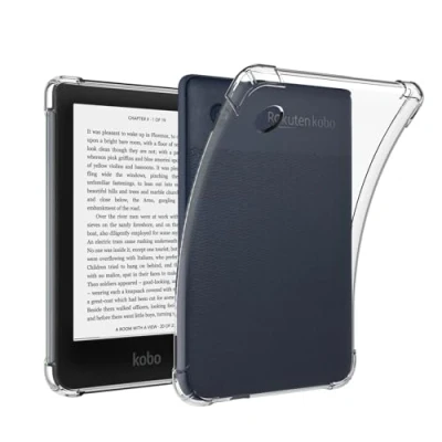 Abbildung von QINOUK Hülle für Kobo Clara Colour/Clara BW, [Airbag Schutz] Ultra dünne Stoßfeste Schutzhülle, Weiche TPU Klar Hülle, kompatibel mit BW Transparent