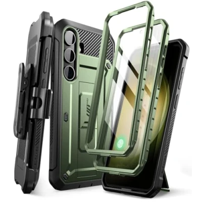 Abbildung von SUPCASE Unicorn Beetle Pro Schutzhülle für Samsung Galaxy S24 5G (2024), [extra Frontrahmen] Ganzkörper Dual Layer, robuster Gürtelclip und Ständer mit integriertem Displayschutz (Guldan)