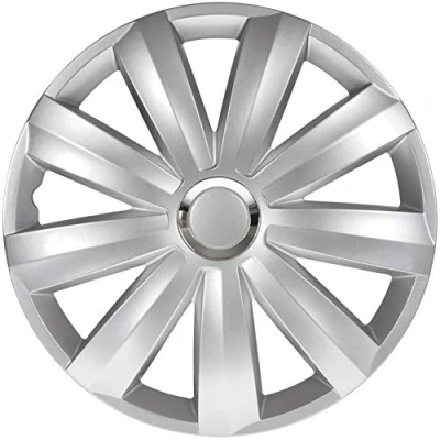 Abbildung von AUTO STYLE Satz Radzierblenden Venture Pro 14 Zoll Silber + Chrom Ringe (Nylon)