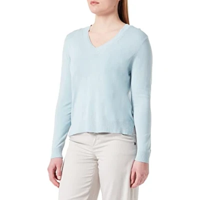 Abbildung von s.Oliver MIT Vausschnitt Strickpullover, Damen, Größe: 34, Arktisblau