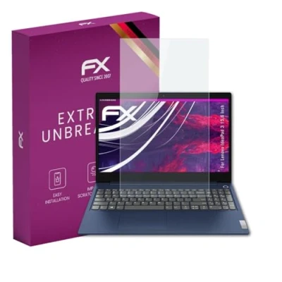 Abbildung von atFoliX Glasfolie kompatibel mit Lenovo IdeaPad 3 15,6 Inch Panzerfolie, 9H Hybrid Glass FX Schutzpanzer Folie