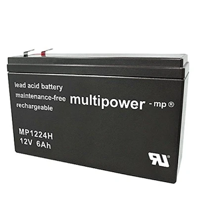 Abbildung von Multipower MP1224H Hochstrom Blei Akku mit Faston 6,3mm Steckkontakt