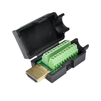 Abbildung von Oiyagai HDMI Lötfreier Männlicher Schnellverbinder, Portterminal Lötfreies Breakout Anschlussbrett mit Gehäusezubehör