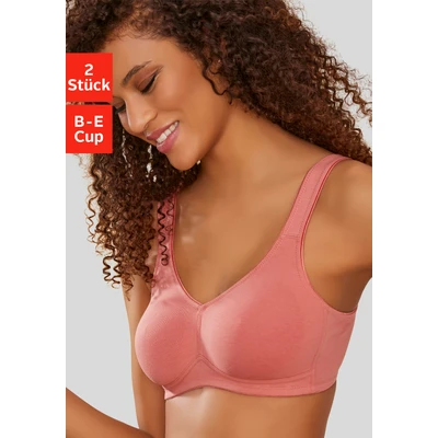 Abbildung von Lascana 2 PACK Bustier, Damen, Größe: 105E, Terra + puder