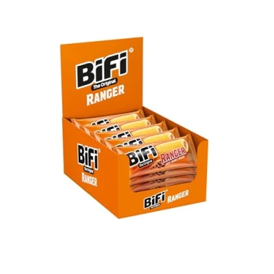 Abbildung von BiFi Ranger Beef 20er Pack (20 x 50 g) Herzhafter Salami Snack im Teigmantel Wurstsnack to go mit Beef, Beans &amp; Bacon