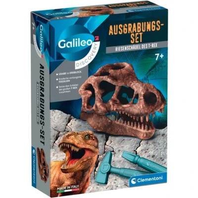 Abbildung von Clementoni® Experimentierkasten Galileo Discovery, Ausgrabungs Set Riesenschädel des T Rex, Made in Europe