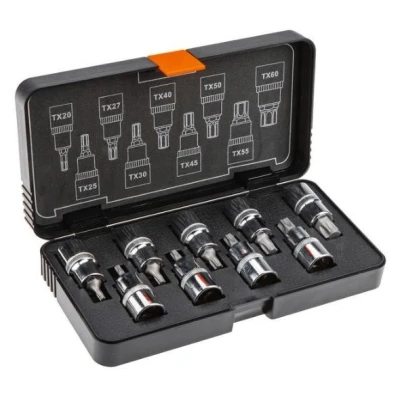 Abbildung von NEO TOOLS 08 707 Steckschlüsseleinsatz Set 9 Innen Torx Chrom Vanadium Stahl, Werkzeugstahl 1/2