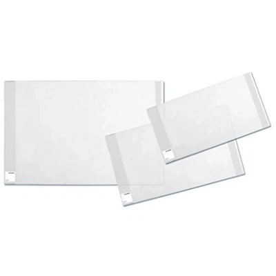 Abbildung von HERMA 20225 Buchumschläge 27 x 54 cm Basic, 3 Stück, Buchhüllen mit Beschriftungsetikett &amp; Kantenschutz aus abwischbarer Polypropylen Folie, Buchschoner Set für Schulbücher, transparent