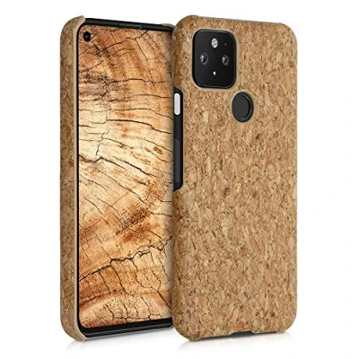 Abbildung von kwmobile Schutzhülle kompatibel mit Google Pixel 5 Hülle Kork Handyhülle Handy Case Cover Hellbraun